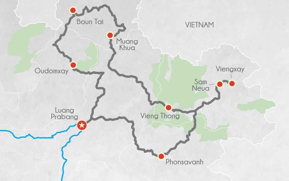 Enchanting Laos Northern Offroad Motorbike Tour from Luang Prabang to Phonsavanh