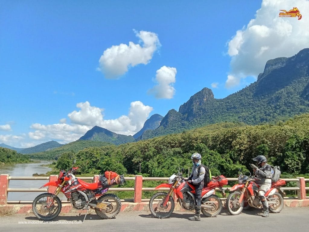 Laos Motorcycle Tour from Vientiane to Vang Vieng & Phou Khao Khouay