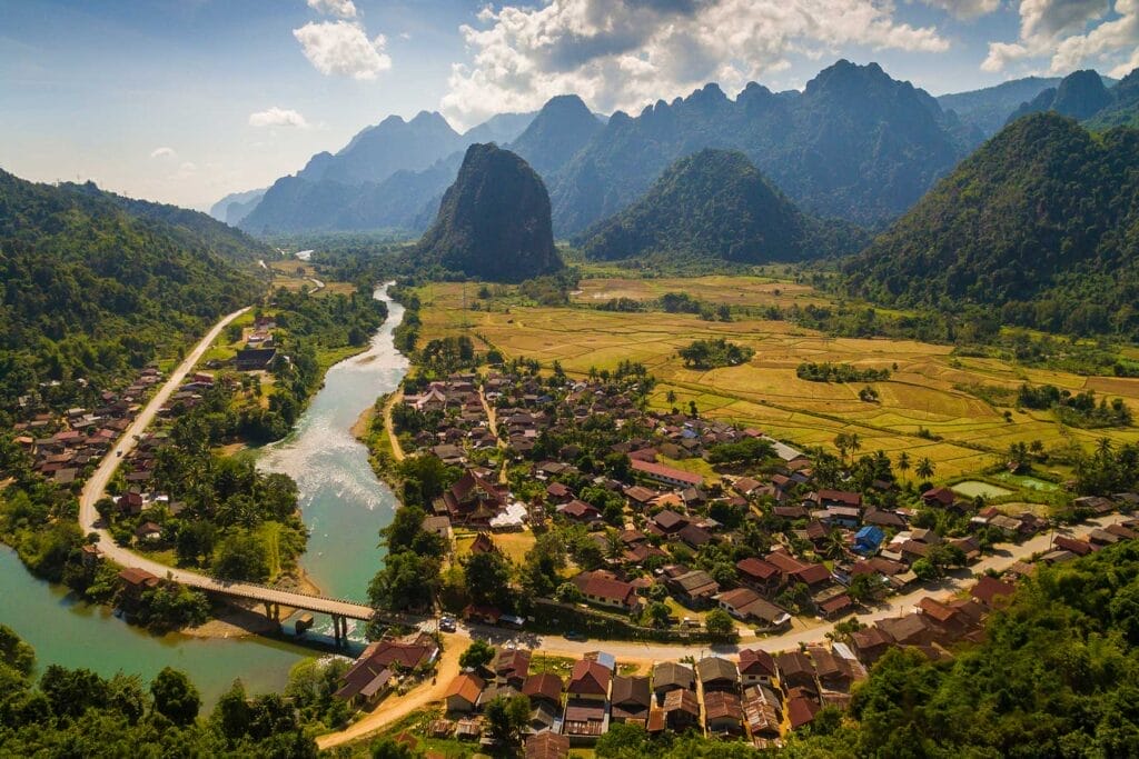 Laos Motorcycle Tour from Vientiane to Vang Vieng & Phou Khao Khouay